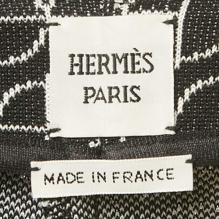 Pre Owned Hermes Black Logo Jacquard Knit Trousers S