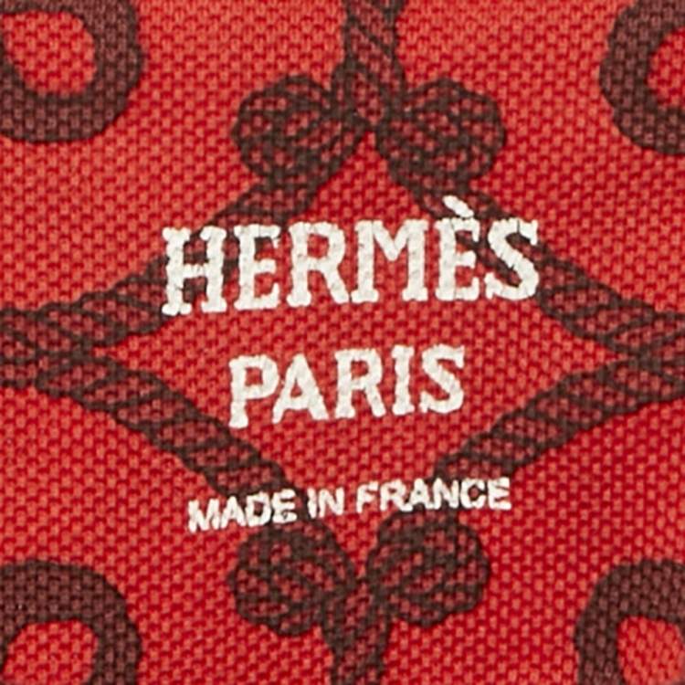 Pre Owned Hermes Red Micro Cordelieres Cotton T-Shirt Dress M