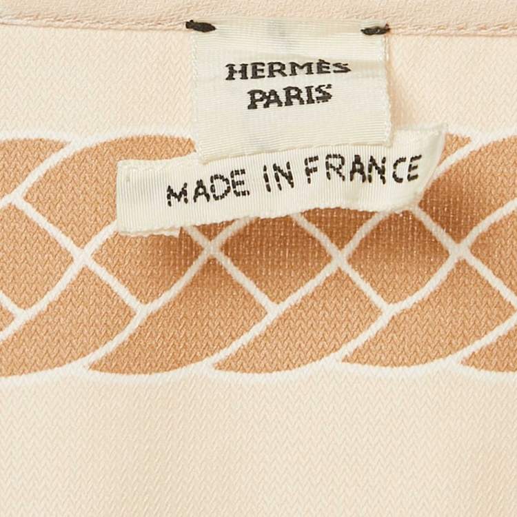 Pre Owned Hermès Blush Pink Printed Silk Oversized Maxi Dress L