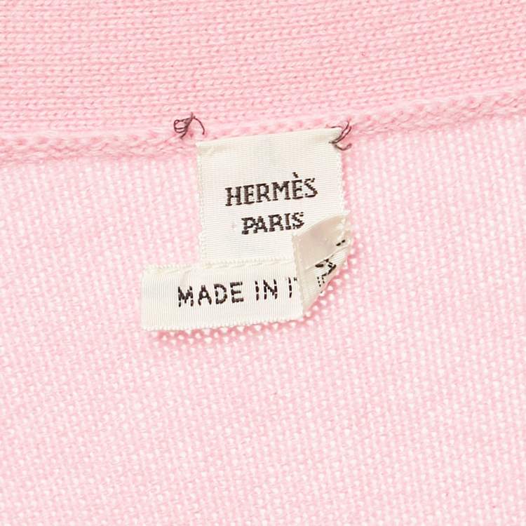 مملوكة مسبقًا Hermes Pink & Orange Cashmere Knit Long Cardigan L