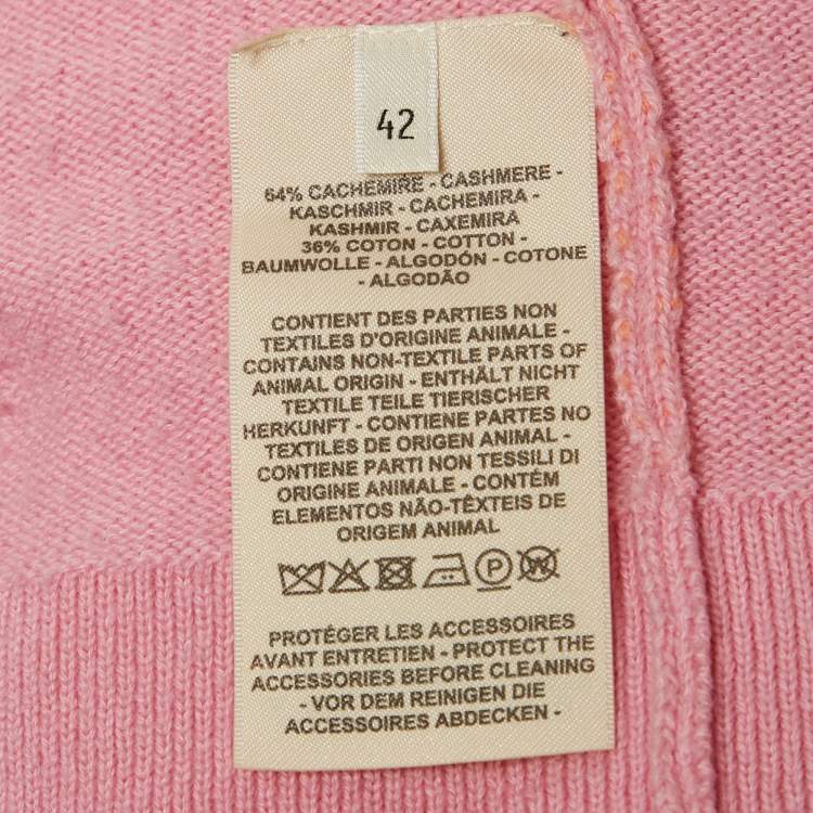 مملوكة مسبقًا Hermes Pink & Orange Cashmere Knit Long Cardigan L