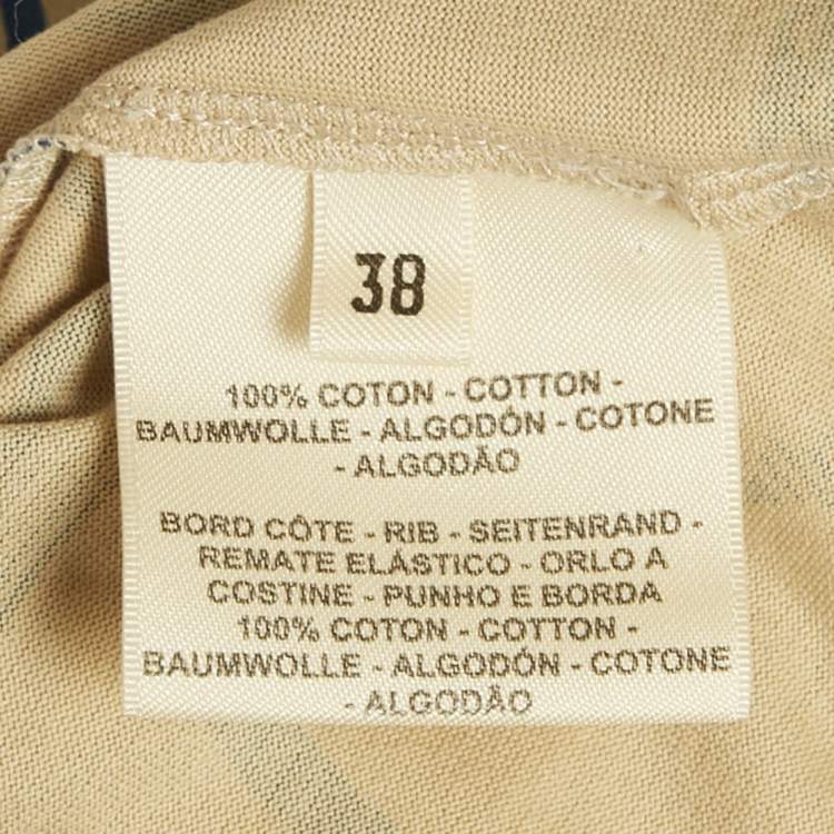 Pre Owned Hermès Beige Printed Cotton Fantaisie D'Etriers Micro T-Shirt M