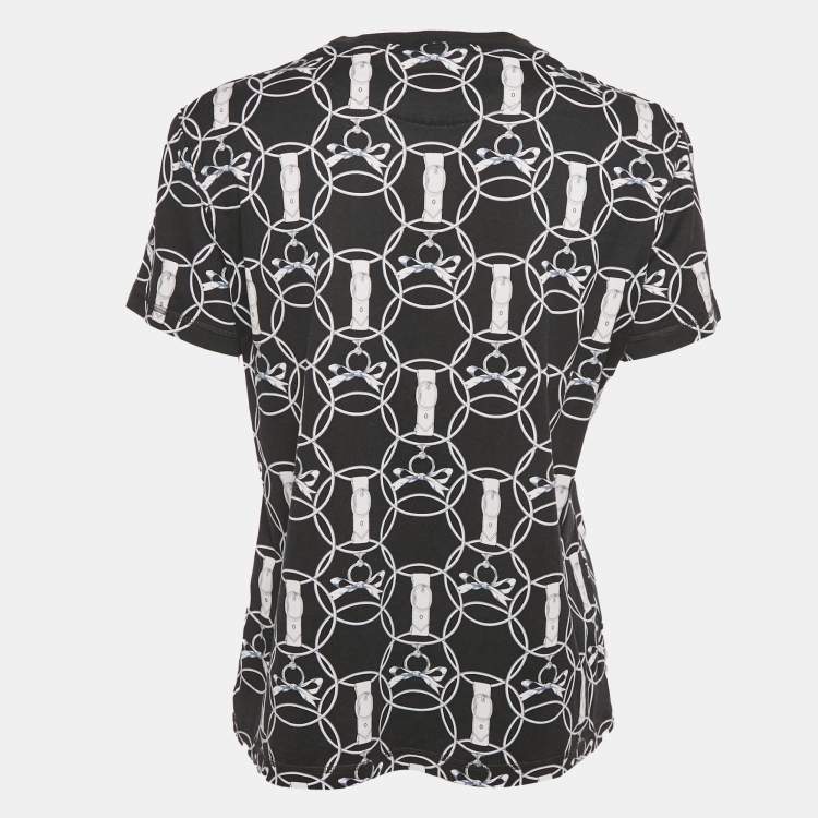 Pre Owned Hermes Black Cotton La Promenade du Matin T-Shirt M