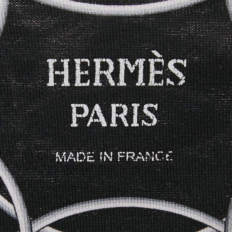 Pre Owned Hermes Black Cotton La Promenade du Matin T-Shirt M