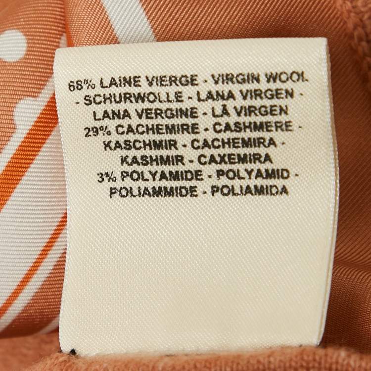 مملوكة مسبقًا Hermès Brown Printed Silk and Knit Crew Neck Top L