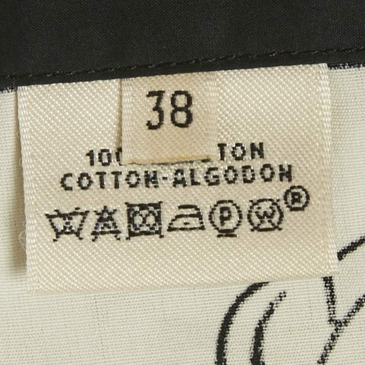 Pre Owned Hermes White/Yellow Leopard Print Cotton Halter Neck Scarf Top M