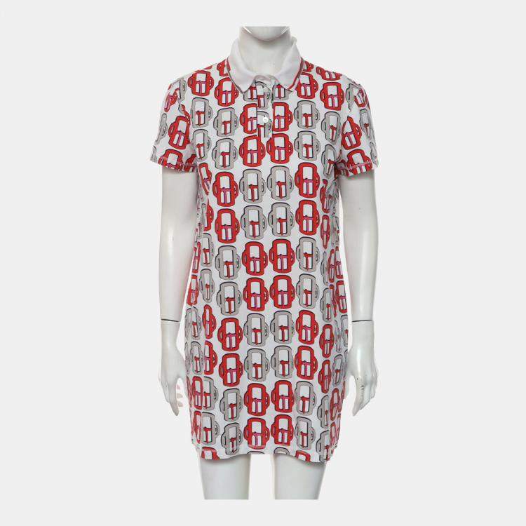 مملوكة مسبقًا Hermes Multicolor Printed Polo Dress Size L