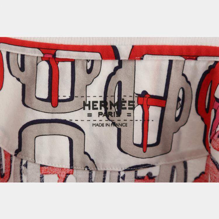 مملوكة مسبقًا Hermes Multicolor Printed Polo Dress Size L
