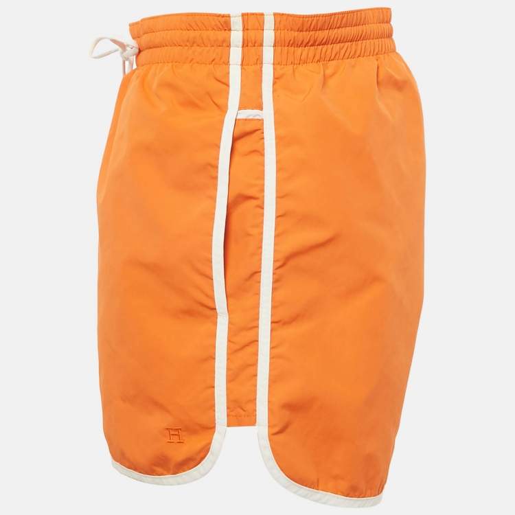 Pre Owned Hermès Orange Nylon Shorts M