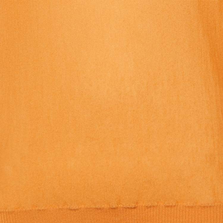 Pre Owned Hermes Orange Cashmere Crew Neck Jumper S