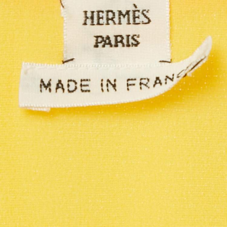 Pre Owned Hermes Yellow Crepe Maxi Dress XL