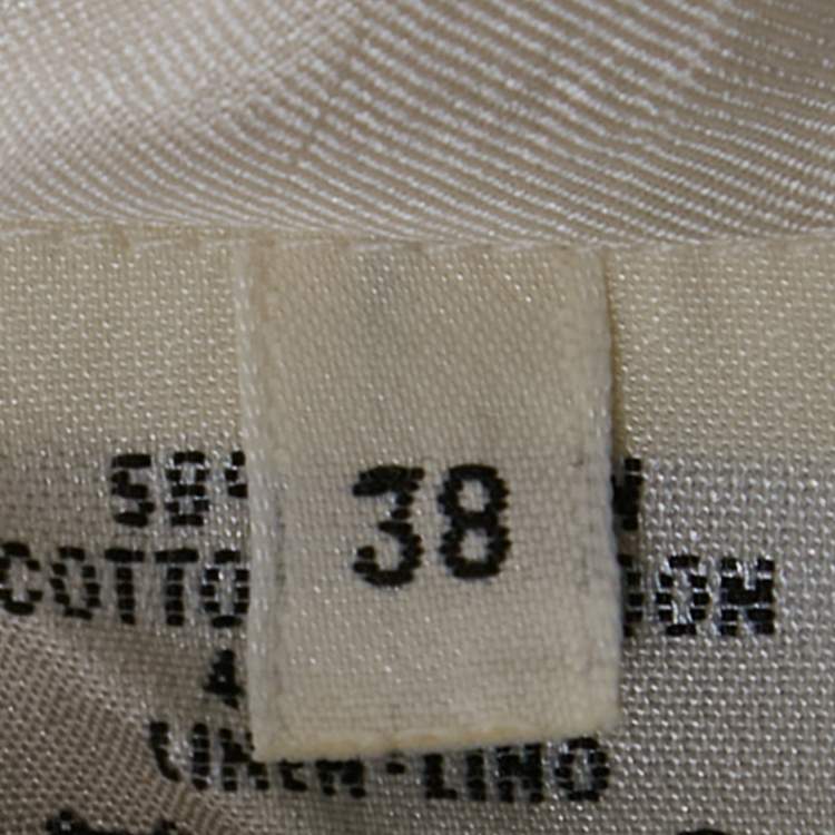 Pre Owned Hermes Cream Gabardine Trousers M