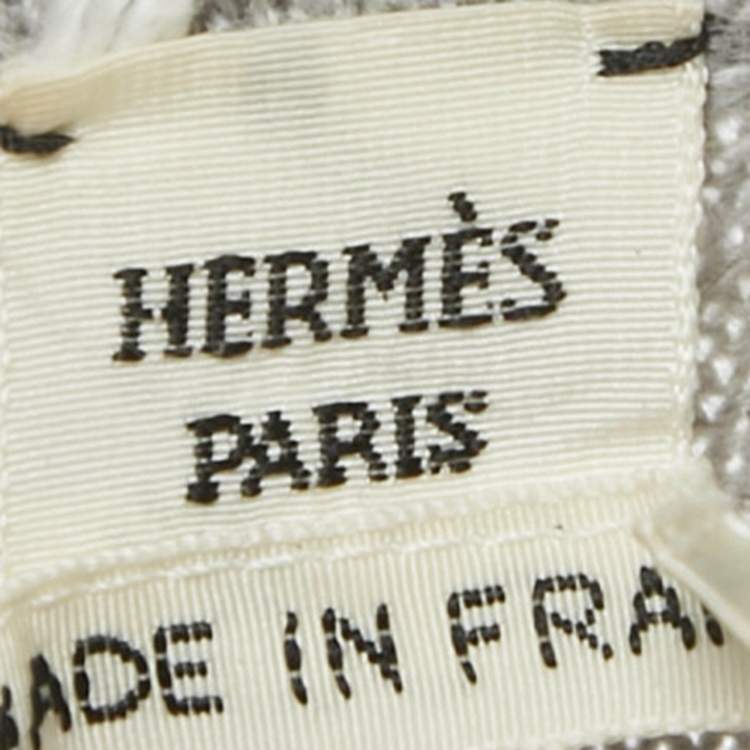 مملوكة مسبقًا سويت شيرت هيرمس كشمير وحرير بطبعة رمادية ياقة دائرية مقاس متوسط