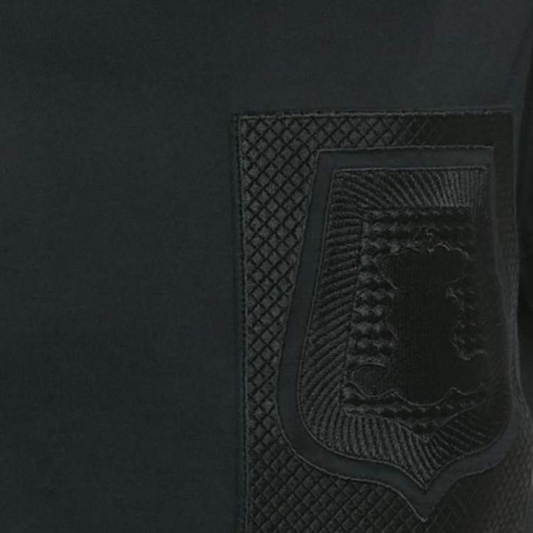 Pre Owned Hermes Black Cotton Knit Patch Pocket Detail T-Shirt M