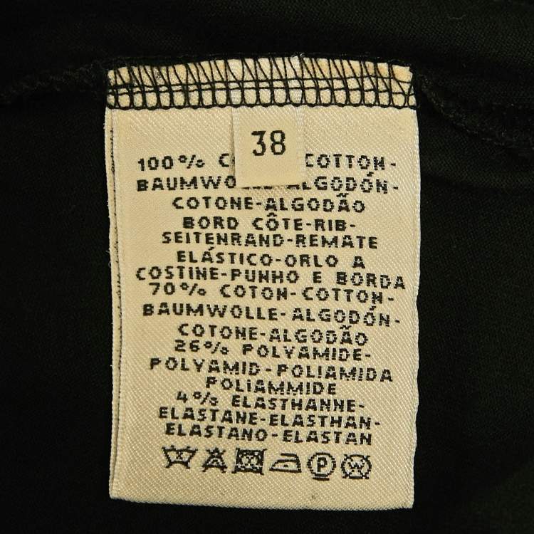 Pre Owned Hermes Black Cotton Knit Patch Pocket Detail T-Shirt M