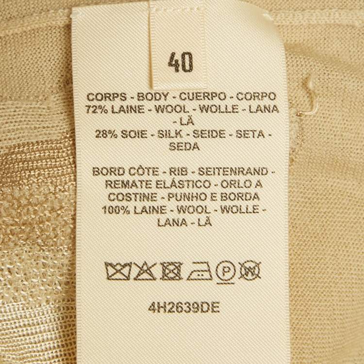 Pre Owned Hermes Beige Wool & Silk Knit Effet Kaleidoscope Sweater M 