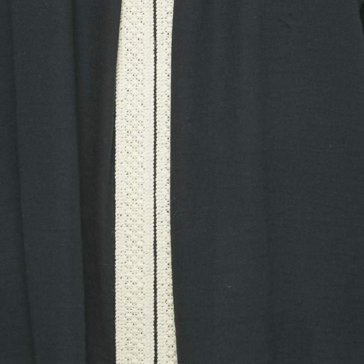 Pre Owned Hermès Black Cotton & Lace Detail Top L