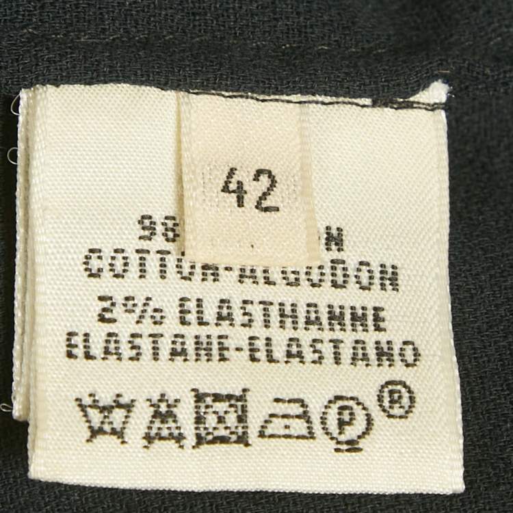 Pre Owned Hermès Black Cotton & Lace Detail Top L