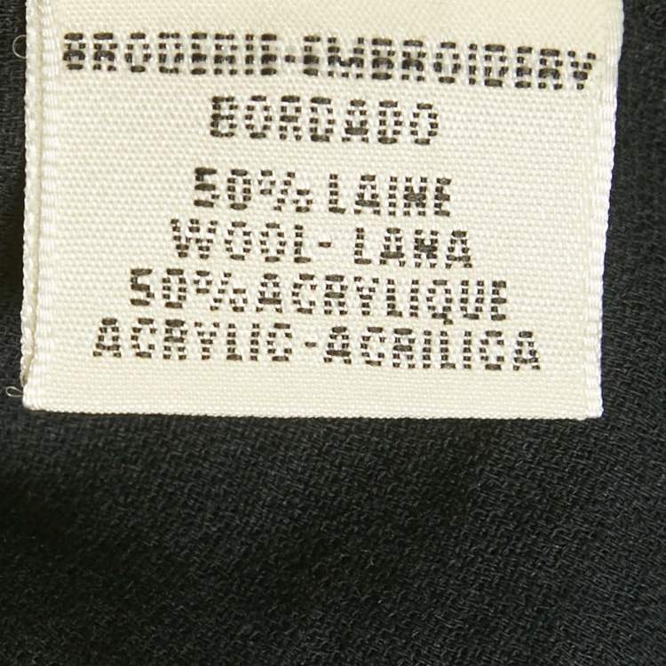 Pre Owned Hermès Black Cotton & Lace Detail Top L