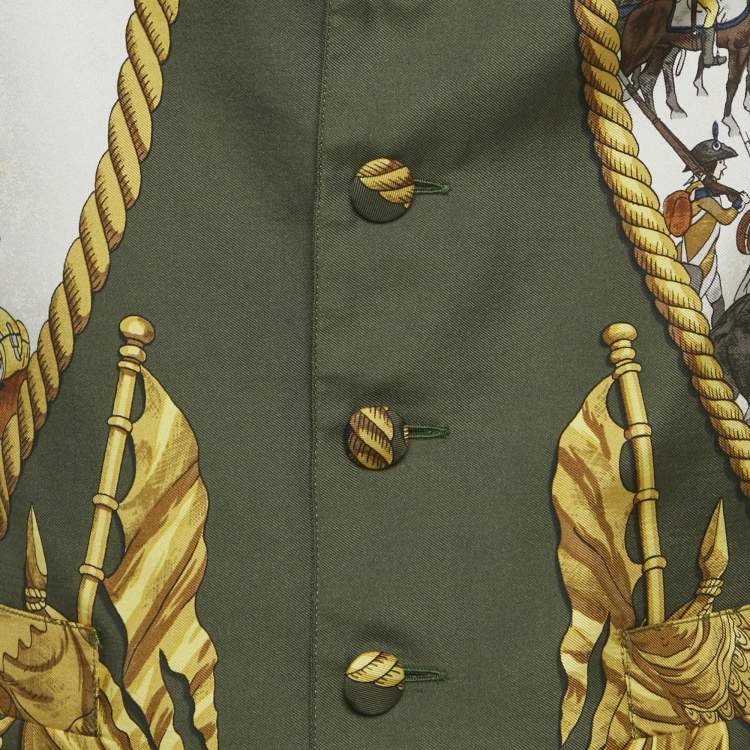 Pre Owned Hermès Multicolor Printed Silk Sleeveless Vest 3XL