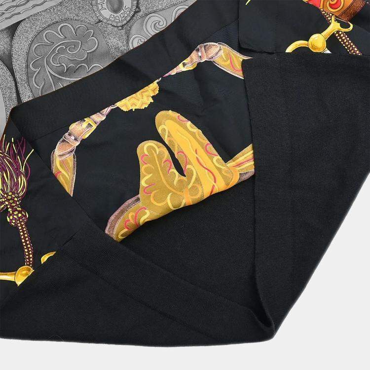 Pre Owned Hermes Short Sleeve Polo Shirt Top Black M