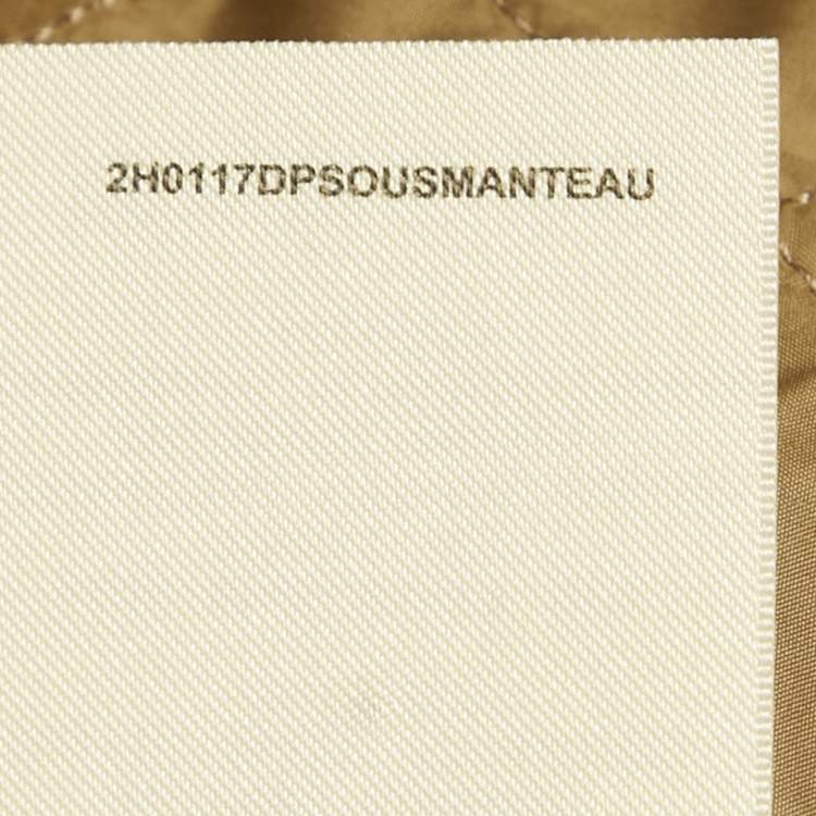 Pre Owned Hermes Light Brown Faconnée H Pattern Zip Up Coat S