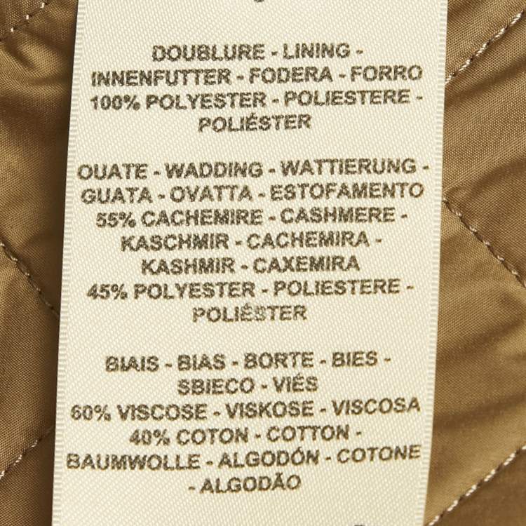 Pre Owned Hermes Light Brown Faconnée H Pattern Zip Up Coat S