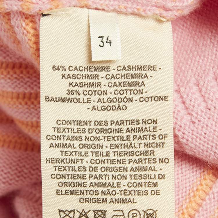 Pre Owned Hermes Pink / Orange Cashmere Knit Long Cardigan S
