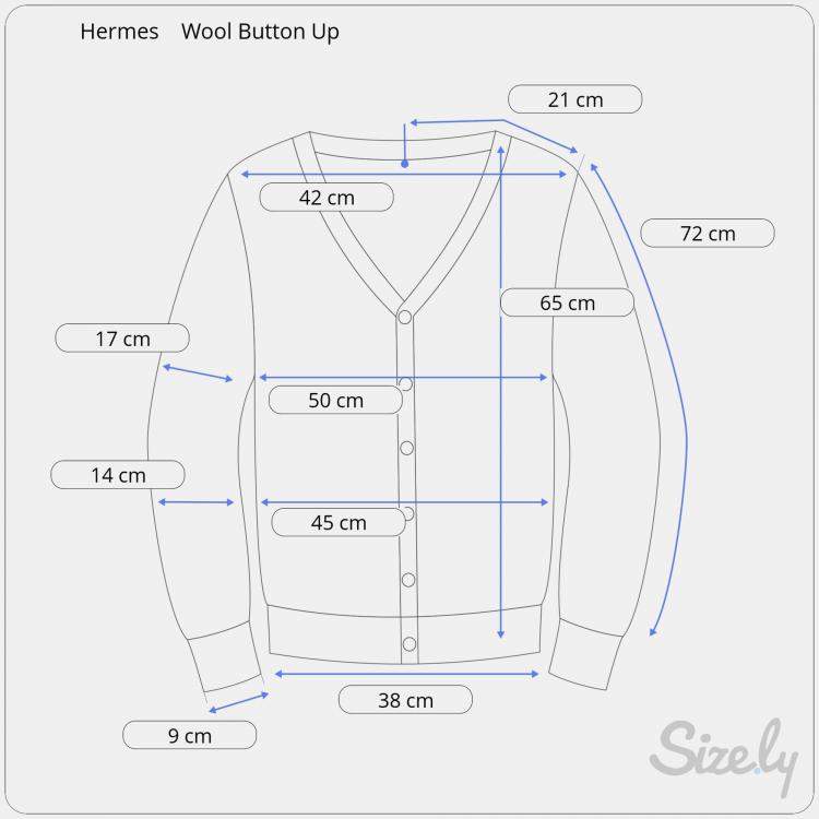 Pre Owned Hermes Wool Button Up Cardigan M