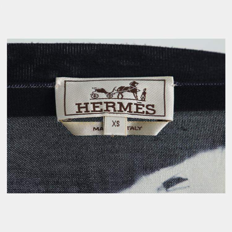 Pre Owned Hermes Multicolor Button Up Silk Cardigan XS