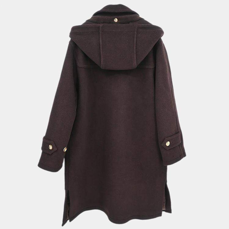 Pre Owned معطف هيرميس دافل بني مقاس 52