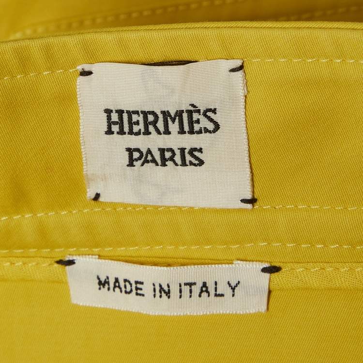 Pre Owned Hermès Yellow Cotton Bermuda Shorts S