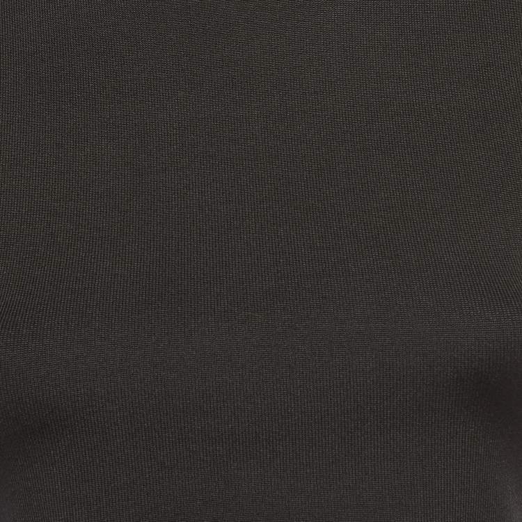 Pre Owned Hermes Black Knit Sleeveless Crop Top M