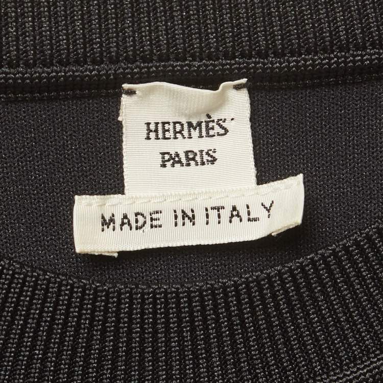 Pre Owned Hermes Black Knit Sleeveless Crop Top M