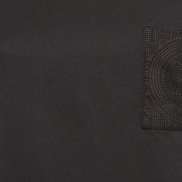 Pre Owned Hermes Black Cotton Pocket Detail T-Shirt S