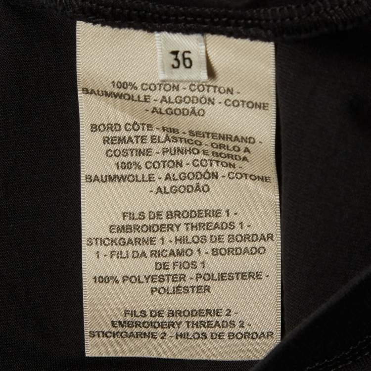 Pre Owned Hermes Black Cotton Pocket Detail T-Shirt S