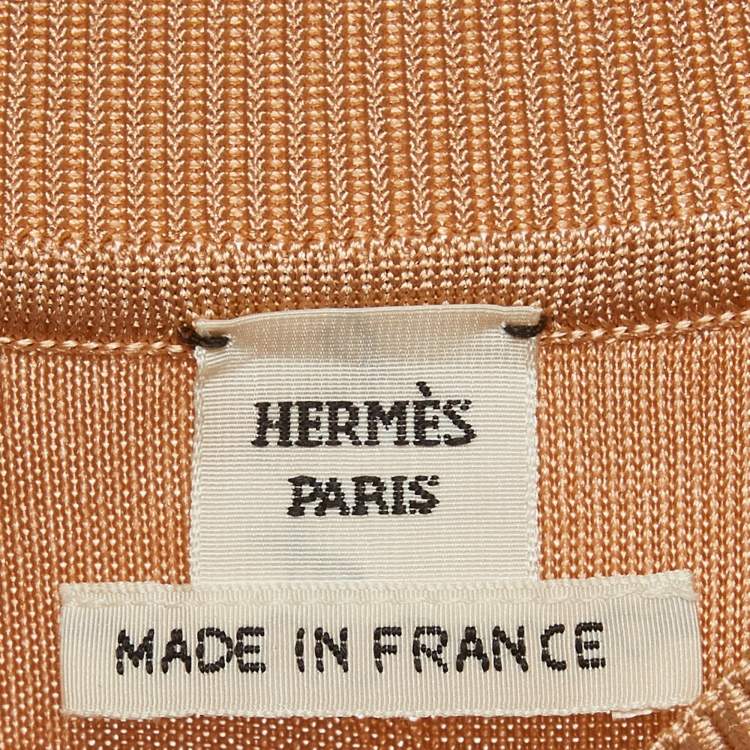 Pre Owned Hermes Beige Jersey & Silk Desordre Finesse Twillreine Sweater M