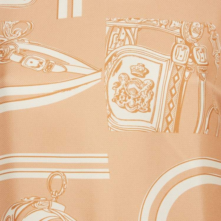 Pre Owned Hermes Beige Jersey & Silk Desordre Finesse Twillreine Sweater M