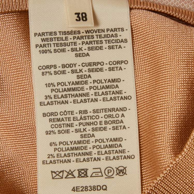 Pre Owned Hermes Beige Jersey & Silk Desordre Finesse Twillreine Sweater M