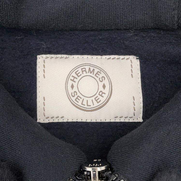 Pre Owned Hermes Knitted Fabric Shirt (Hermes Fit) Size S Black Cotton100%