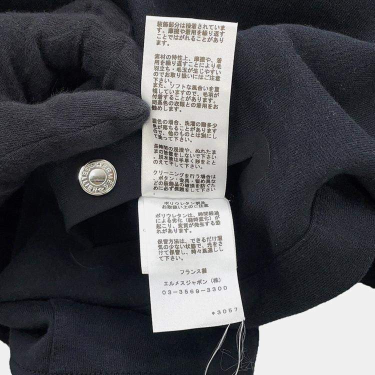 Pre Owned Hermes Knitted Fabric Shirt (Hermes Fit) Size S Black Cotton100%