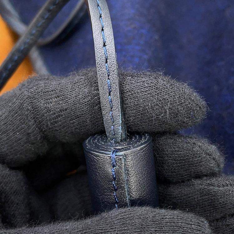 Pre Owned Hermes Poncho Highland Navy/Brown Merino Wool90% Cashmere10%