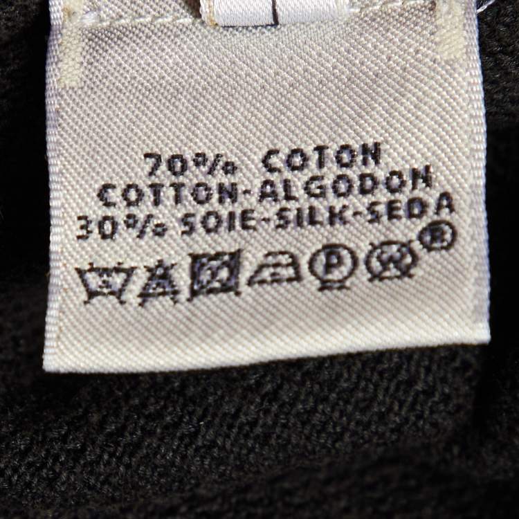 مملوكة مسبقًا Hermès Black Cotton & Silk Zip Up Jumper M