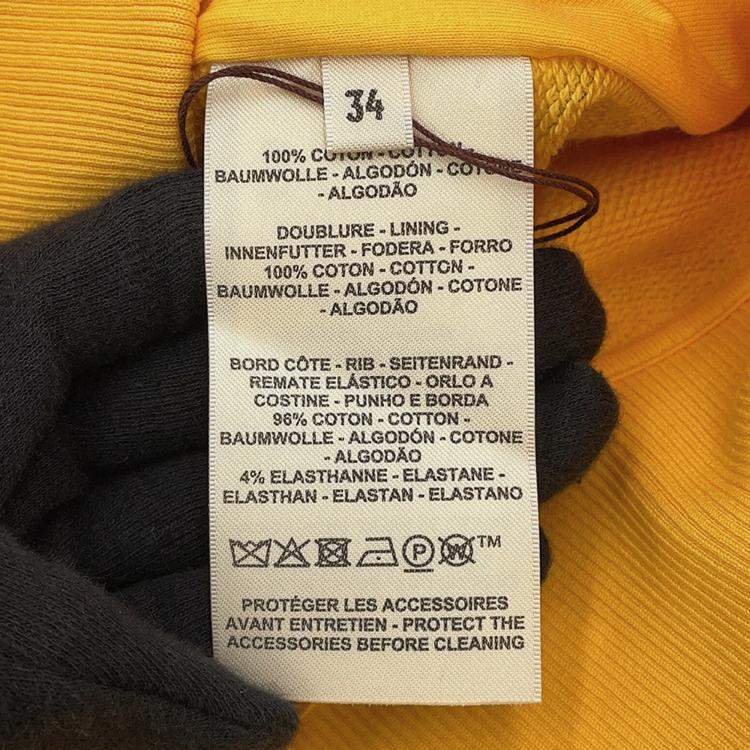 Pre Owned Hermes Parfroy Remix Teddy Blouson Size 34 Jaune Mimosa Cotton100%