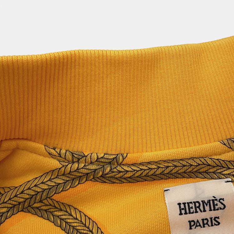 Pre Owned Hermes Parfroy Remix Teddy Blouson Size 34 Jaune Mimosa Cotton100%