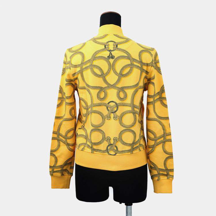 Pre Owned Hermes Parfroy Remix Teddy Blouson Size 34 Jaune Mimosa Cotton100%