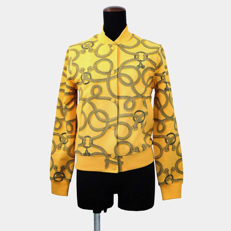 Pre Owned Hermes Parfroy Remix Teddy Blouson Size 34 Jaune Mimosa Cotton100%