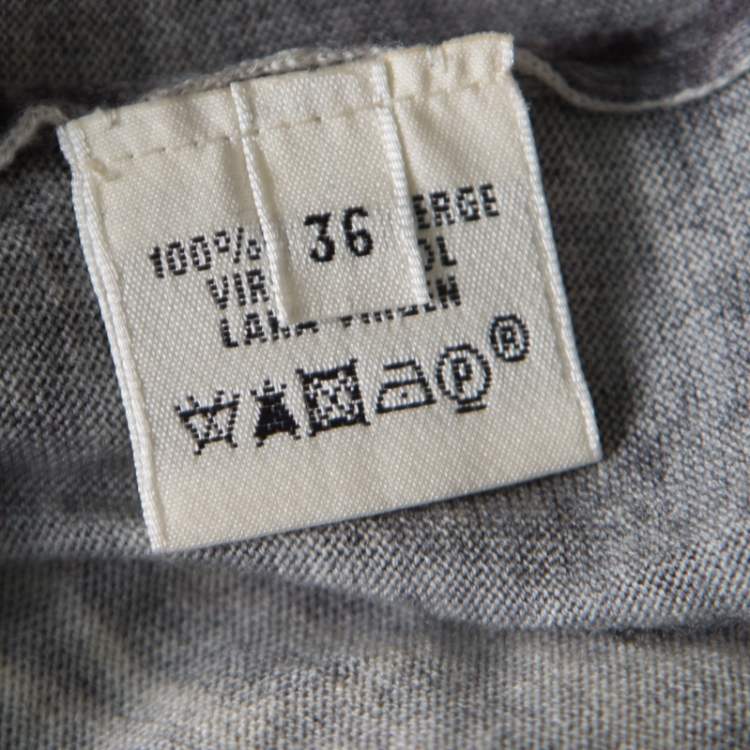 Pre Owned Hermes Grey Tie Dye Effect Wool V Neck Sweater S