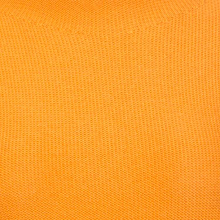 Pre Owned Hermes Yellow Cashmere Short Sleeve Sweater S