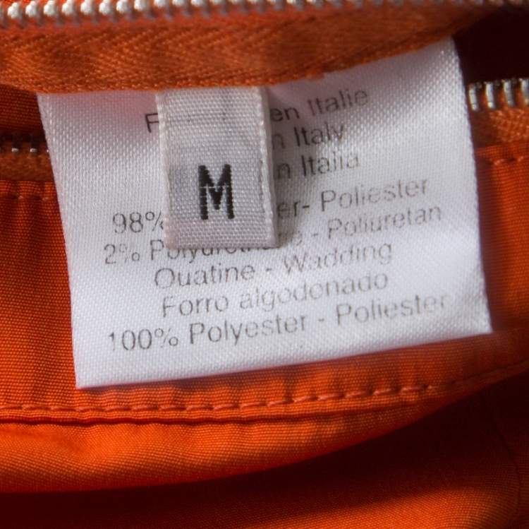 Pre Owned Hermes Sellier Orange Quilted Zip Front Vest M